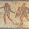 Retiarius mozaik a Tripoli múzeumban