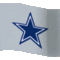 Lobog a kék csillagos Cowboys zászló .2016 ban Super Bowlt nyer a Dallas !