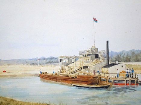 Duna  szabályozás 1890-es években végzett kotrási munkák képe