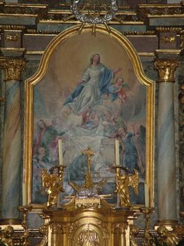 BARÁTFALVA Nagyboldogasszony templom Szűz Mária oltár kép