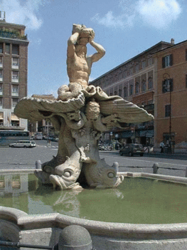 Fontana del tritone in Rome