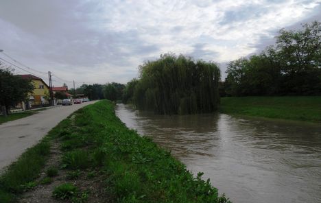 Lajta folyó egy kisebb árhullámnál, 2015. május 26.-án Lúcsonyban