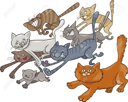 9703595-Cartoon-illustration-of-running-cats-Stock-Vector-cartoon-cat