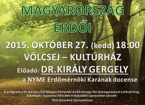 Magyarország erdői c. előadás meghívója