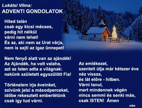 ADVENTI  GONDOLATOK