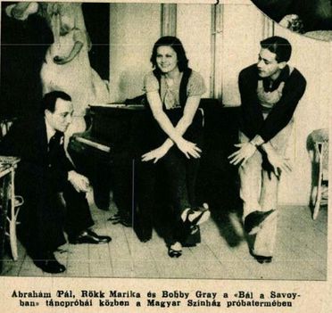 Ábrahám Pál Rökk Marikával próbál a Bál a Savoyban magyarországi premierjére