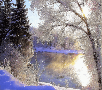 Whinter river on snow-gif
