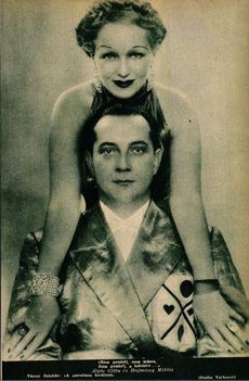 Alpár Gitta és Hajmássy Miklós Brodszky Miklós Szerelmes királynő c. operettjében 1936.