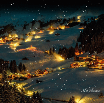 Christmas snow night-gif
