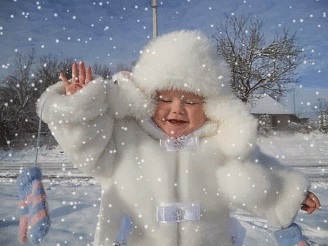 Snow happy little boy-gif