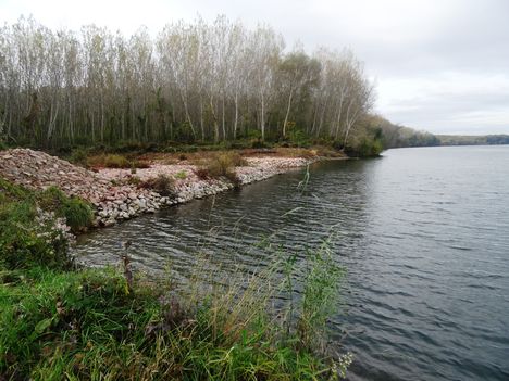 Bagaméri Duna-ág a Bagaméri fenékküszöb felvízi oldalán a Hosszúkő-Pulai vízkivételi műnél 2015.november 10.-én