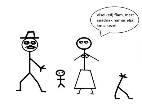 Apa keze eljár!