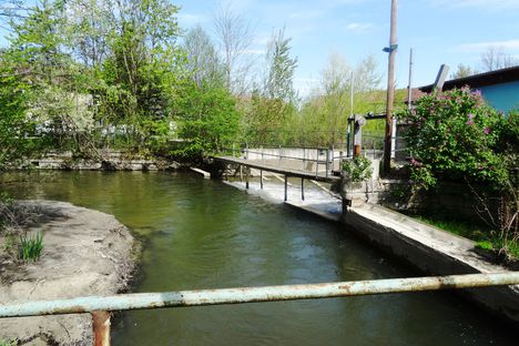 Lajta folyó üzemvízcsatornája a Werkskanal Wasenbruck (A), 2017. április 17.-én 1