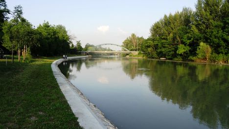 A Mosoni-Duna folyó Halászinál, 2016. június 24.-én 2