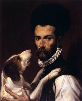 Ritratto di un uomo con un cane, Bartolomeo Passerotti 1585
