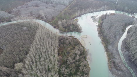 A Szürke-Duna kiágazása feletti övzátony képződés, Lipót 2019.december 11.-én 2