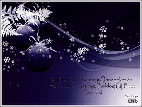 Kellemes Karácsonyi ünnepeket és Boldog Új Évet kívánok mindenkinek. 