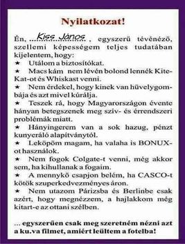Nyilatkozat!