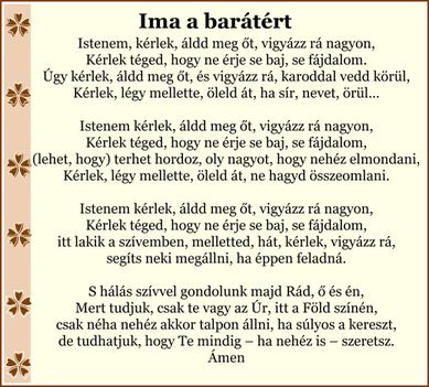 Ima a barátért