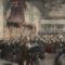 1848 - Az országgyűlés megnyitója- 1848. IV. törvénycikk Pozsonyból Pestre helyezte át az országgyűlést -  - August von Pettenkofen színezett litográfiája Borsos József festménye alapján-