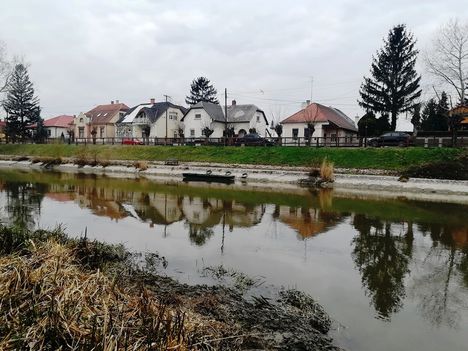 Partos utca és a Mosoni-Duna az Aranyosszigeti dülő felől, Mosonmagyaróvár 2020.03.17.-én 1