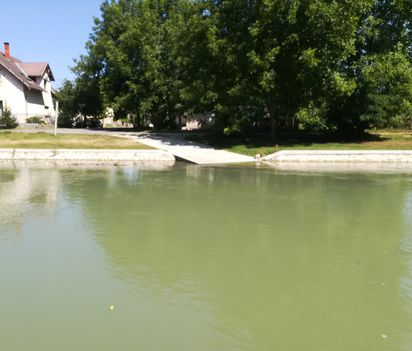 Halászi község belterületén a Mosoni-Duna bal partja, Halászi 2019. július 24.-én 15