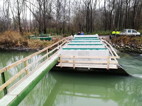 Szent Kristóf híd és vízszintszabályozó műtárgy átépítése, Kisbodak 2019.11.26.-án 2
