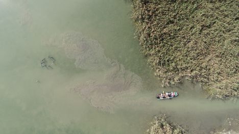 Az Öntési tó belseje drónfelvétele, Ásványráró 2020.09.14-én 2