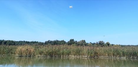 Öntési tó fellett drón végzi a megfigyelést, Ásványráró 2020.09.14-én 3