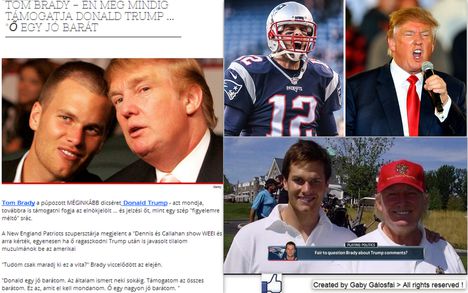 Tom Brady (New England Patriots) & Donald Trump ,az USA 45.Elnöke , régi jó barátok.