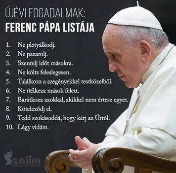 Ferenc pápa újévi listája
