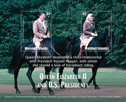 A királynő Ronald Reagan amerikai elnökkel