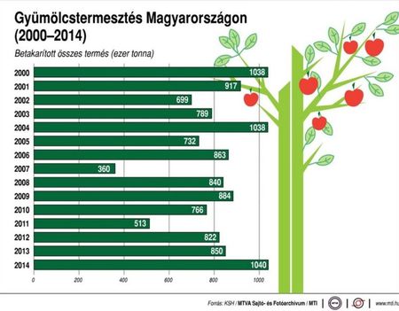 Gyümölcstermesztés 2000-2014