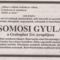 Somosi Gyula gyászjelentése