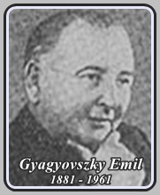 GYAGYOVSZKY EMIL 1881 - 1961