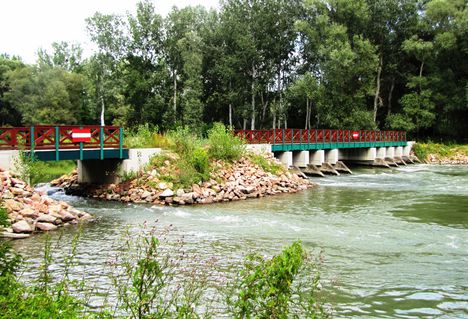 Szent Kristóf vízszintszabályozó műtárgy és híd, Kisbodak 2022.07.28-án
