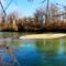 Dunasziget, a Kűerdei fenékküszöb alvízi medrében kavicszátony képződött 2023.01.29-én