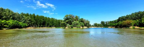 Az Újszigeti és a Kalapszigeti Duna-ágak találkozása Farkaslyuki zárás felvízén