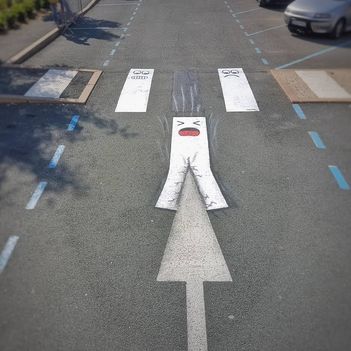 Zebra (pedestrian street art in Europe by Oakoak)_07