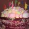 Málnás   túrós pillecukros  születésnapi  torta