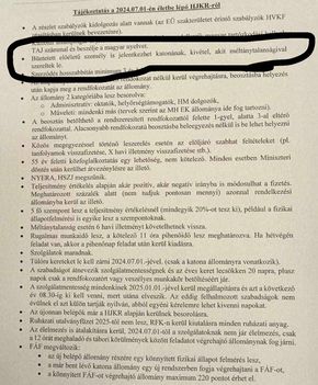 Tájékoztatás - HJKR (életbe lép: 2024.07.01.)