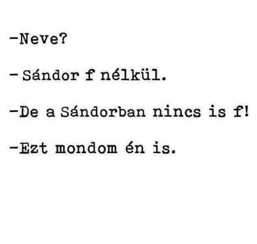 Sándor f nélkül
