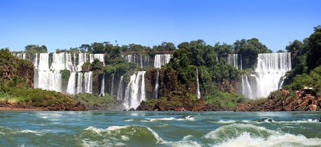 Iguassu Falls is the largest series of waterfalls on the planet located in Argentina Brazilien