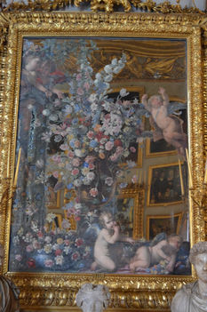Specchio con vaso di fiori e cinque puttini _C Maratta -_G Stanchi