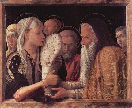 Andrea Mantegna 1465: Jézus bemutatása a templomban