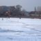 Befagyott a Báger tó a gyerekek nagy örömére, Mosonmagyaróvár 2017. január 23.-án 2