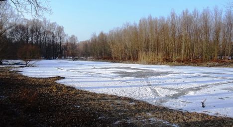 Befagyott a Hatvanasi Duna-ág a Gombócosi zárás felvízén is, 2017 január 27  (3)