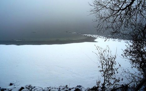 A Duna folyam 1807,3 fkm-ben, Patkányos 2017. február  02.-án