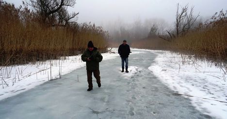 Túra a befagyott Öregszigeti belső tó jegén, Kisbodak 2017. február 03.-án 11