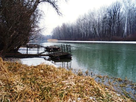 Úszóművek a Mosoni-Duna partján, Mosonmagyaróvár 2017. február 10.-én 1